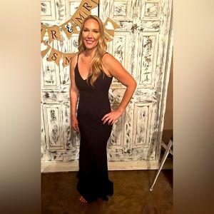 Intimate Glory Black Maxi Dress, Size M, Floor length for 5’9” person.